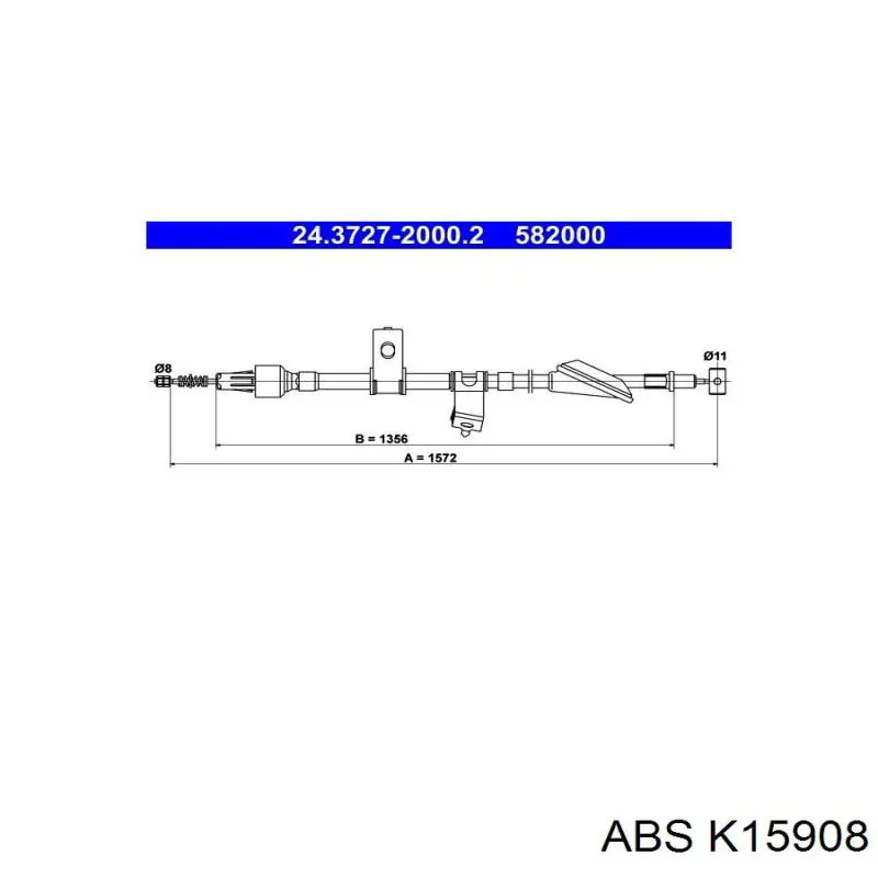 K15908 ABS cable de freno de mano trasero derecho/izquierdo