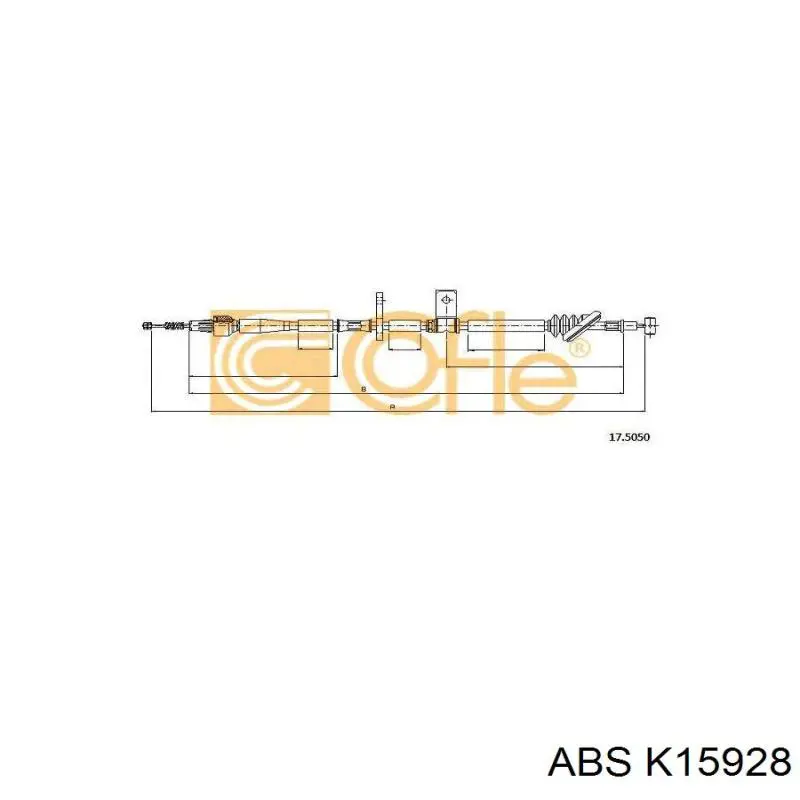 K15928 ABS cable de freno de mano trasero derecho