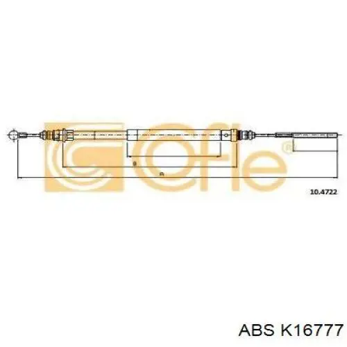 K16777 ABS cable de freno de mano trasero izquierdo