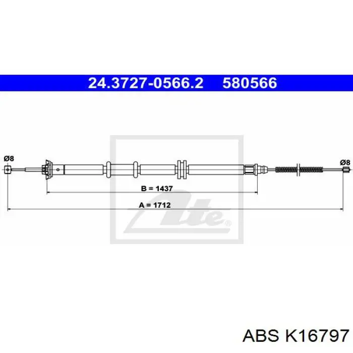 K16797 ABS cable de freno de mano trasero izquierdo