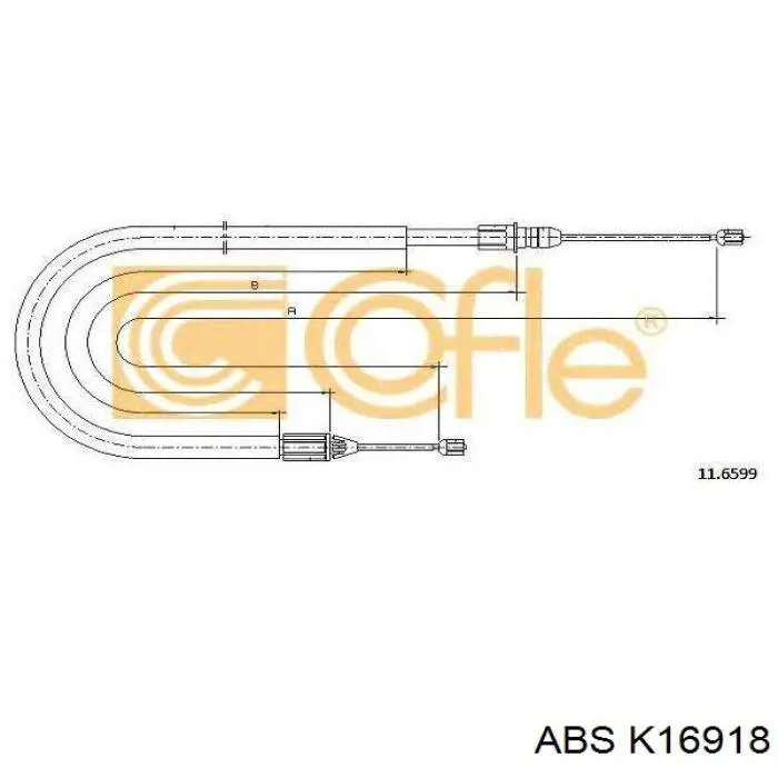 K16918 ABS cable de freno de mano trasero derecho