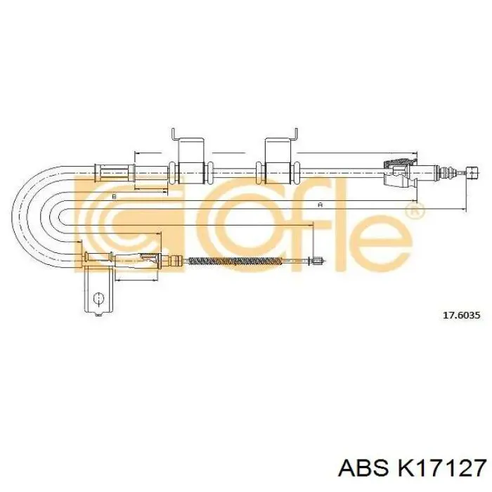 K17127 ABS cable de freno de mano trasero izquierdo