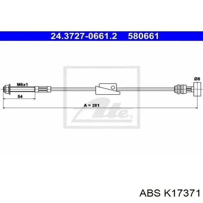 K17371 ABS cable de freno de mano delantero