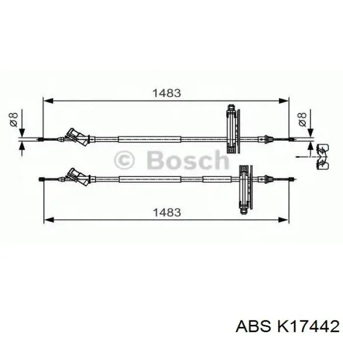 K17442 ABS cable de freno de mano trasero derecho/izquierdo