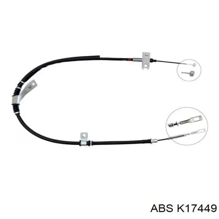 K17449 ABS cable de freno de mano trasero izquierdo