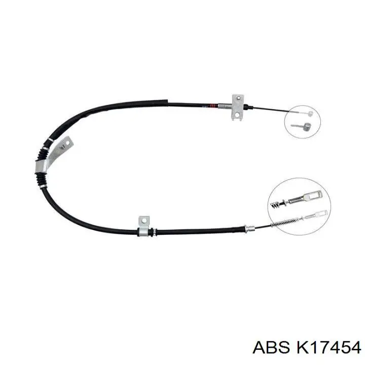 K17454 ABS cable de freno de mano trasero derecho