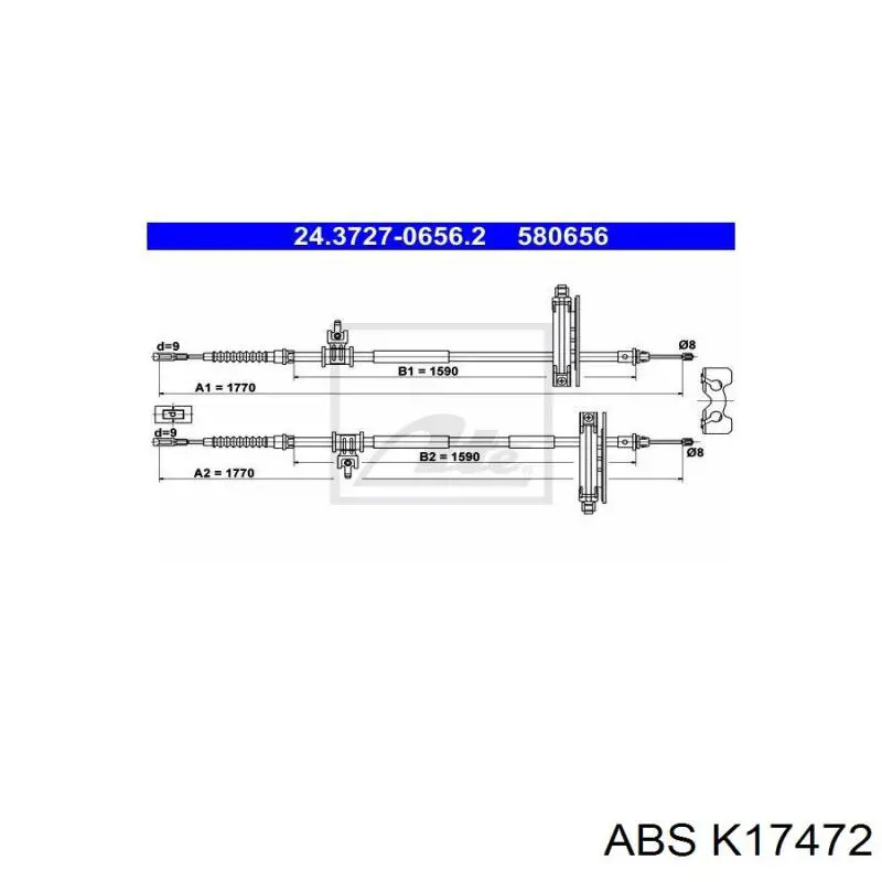 K17472 ABS cable de freno de mano trasero derecho/izquierdo