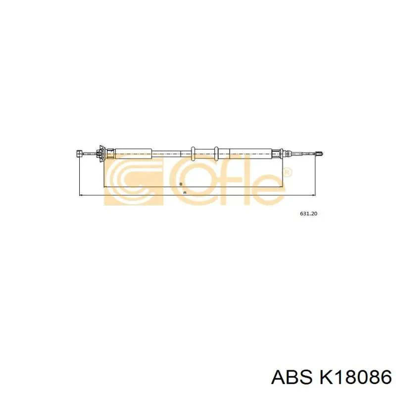 K18086 ABS cable de freno de mano trasero derecho/izquierdo