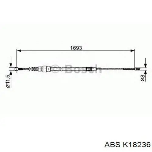 Cable de freno de mano trasero derecho/izquierdo ABS K18236 precio, desde 11,16 EUR