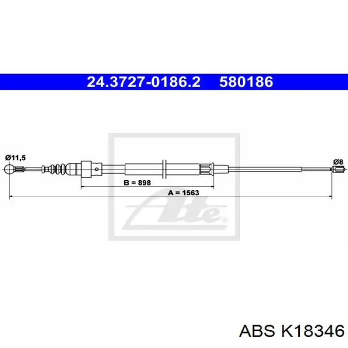 K18346 ABS cable de freno de mano trasero derecho/izquierdo