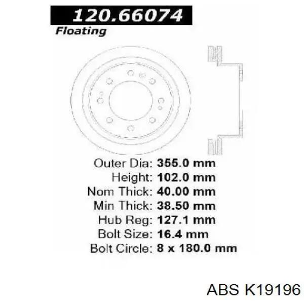 K19196 ABS cable de freno de mano trasero derecho/izquierdo