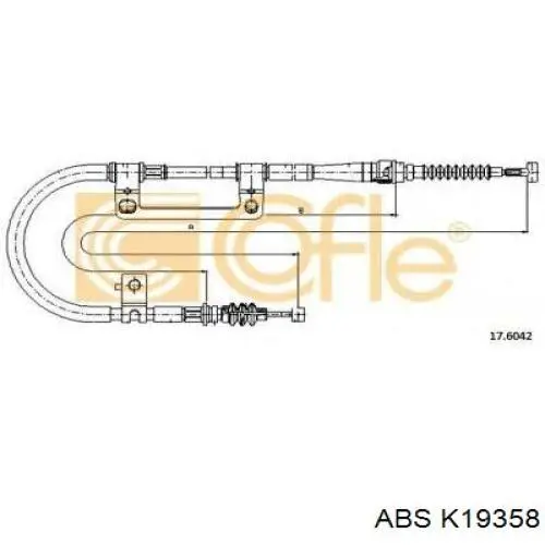 K19358 ABS cable de freno de mano trasero derecho