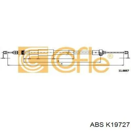 K19727 ABS cable de freno de mano trasero izquierdo