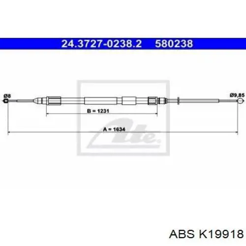 BC-0111 Japan Parts cable de freno de mano trasero derecho