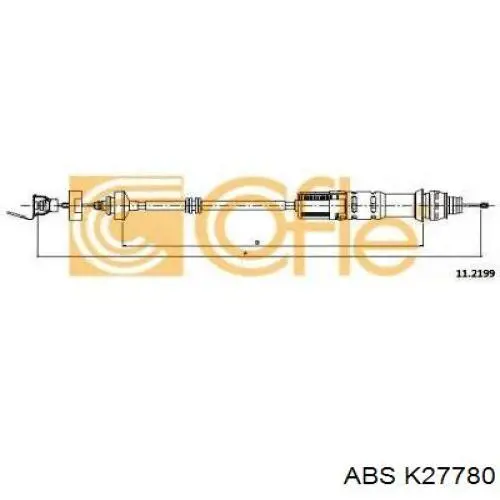 9833804980 Peugeot/Citroen Cable de accionamiento del embrague