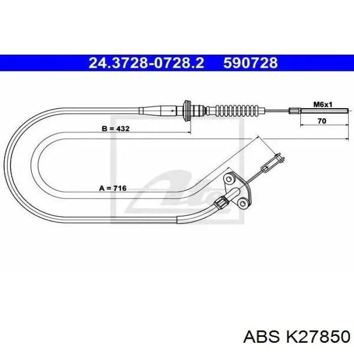 208583 Hans Pries (Topran) Cable de accionamiento del embrague