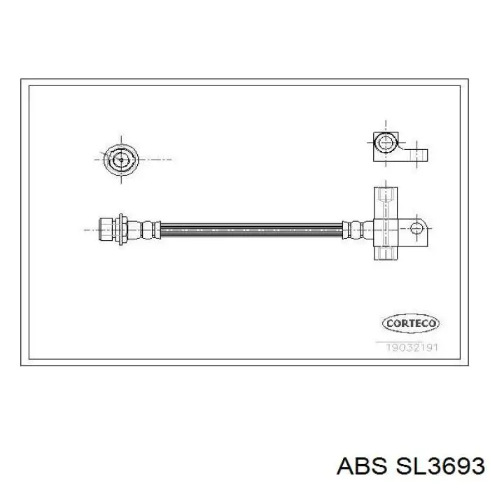 SL3693 ABS tubo flexible de frenos trasero