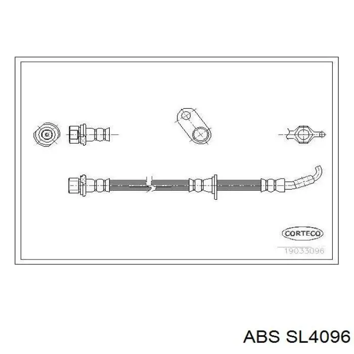 SL4096 ABS tubo flexible de frenos delantero izquierdo