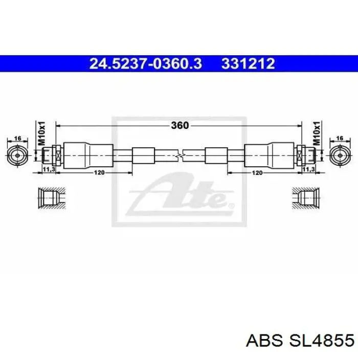 Tubo liquido de freno trasero Adriauto 011234