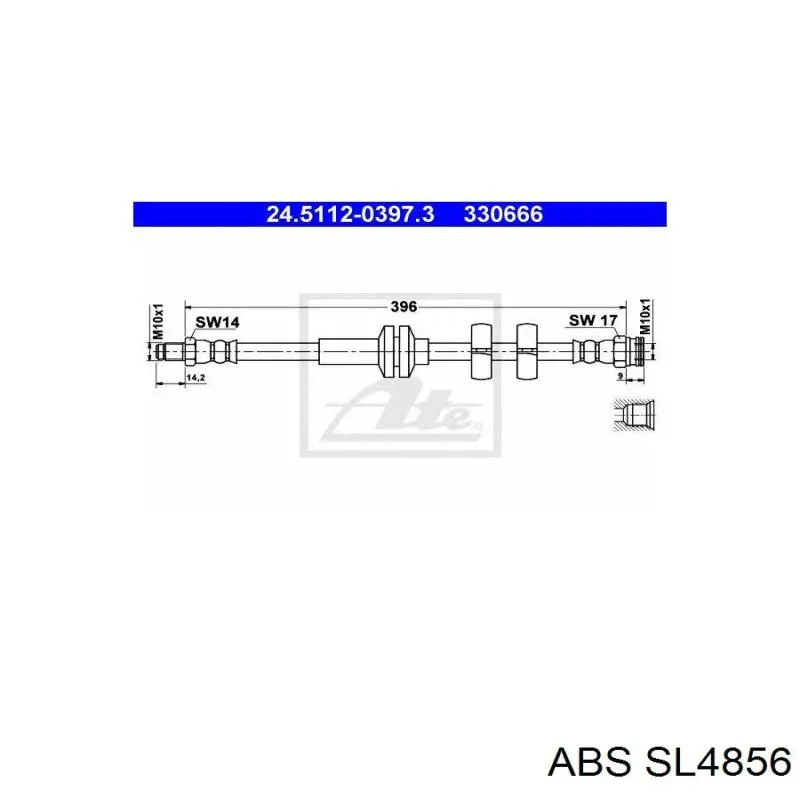 Tubo flexible de frenos delantero Fiat/Alfa/Lancia 71736926