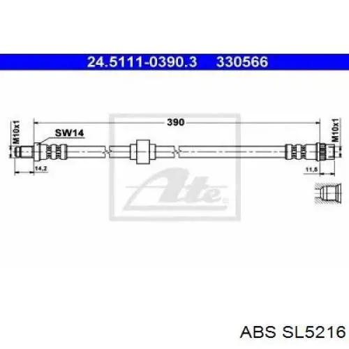 Latiguillo de freno delantero Renault Megane JA0, JA1