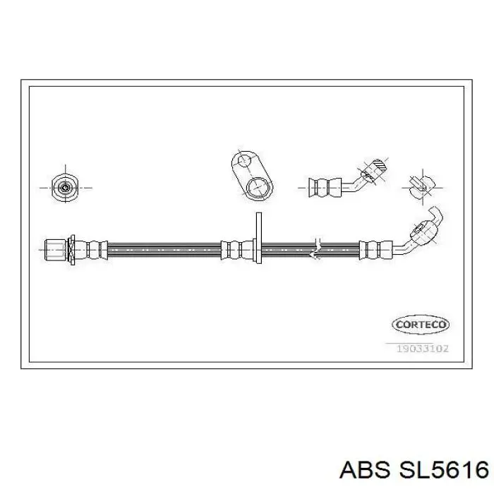 SL5616 ABS tubo flexible de frenos delantero derecho