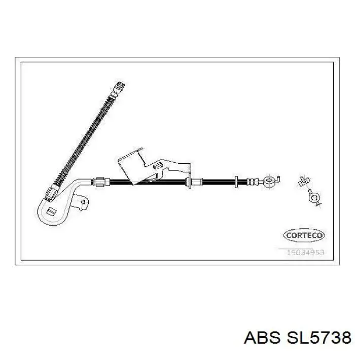 SL5738 ABS tubo flexible de frenos delantero izquierdo