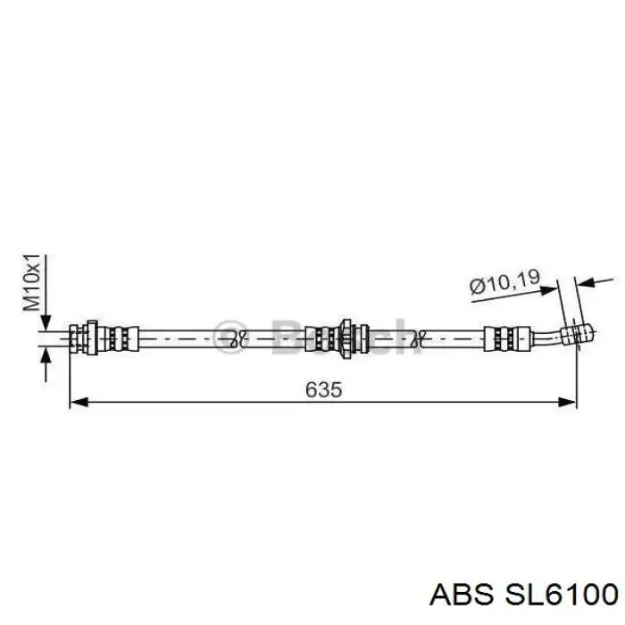 Manguera de freno delantero izquierdo Honda 46472568000
