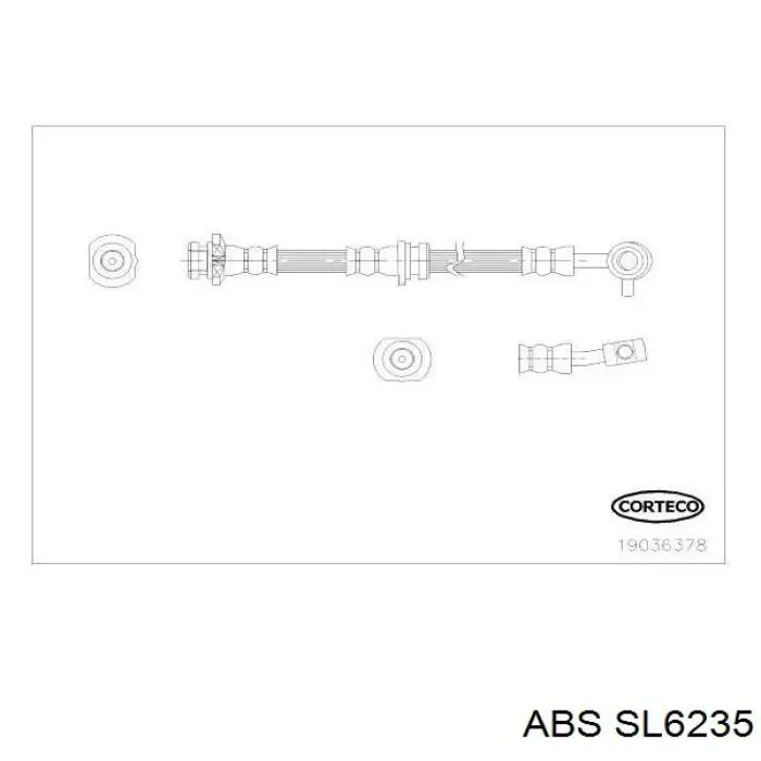 SL6235 ABS tubo flexible de frenos delantero izquierdo