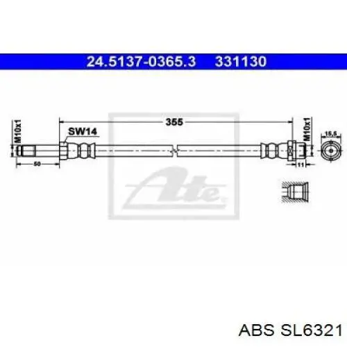 SL6321 ABS latiguillo de freno delantero