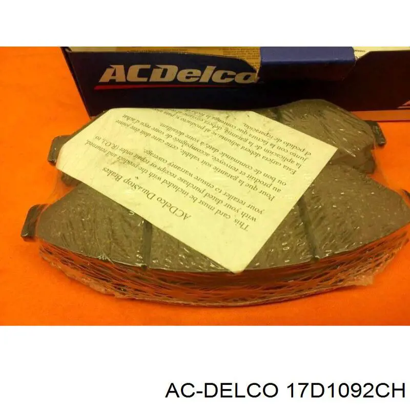 17D1092CH AC Delco pastillas de freno delanteras