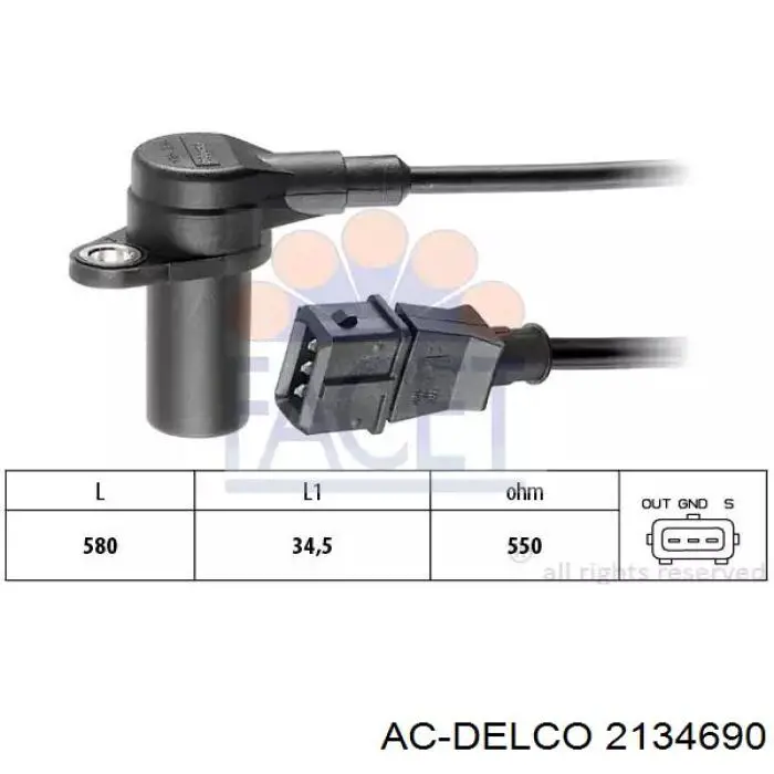 213-4690 AC Delco sensor de posición del cigüeñal