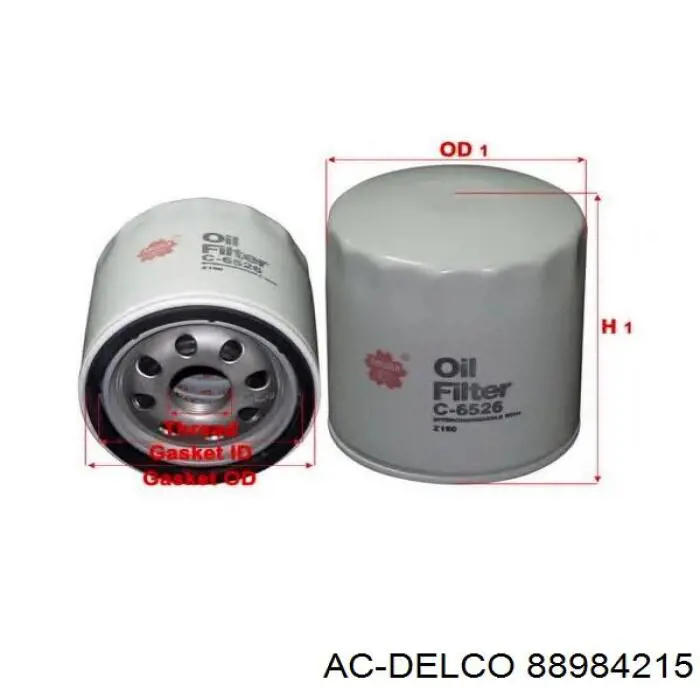 88984215 AC Delco filtro de aceite