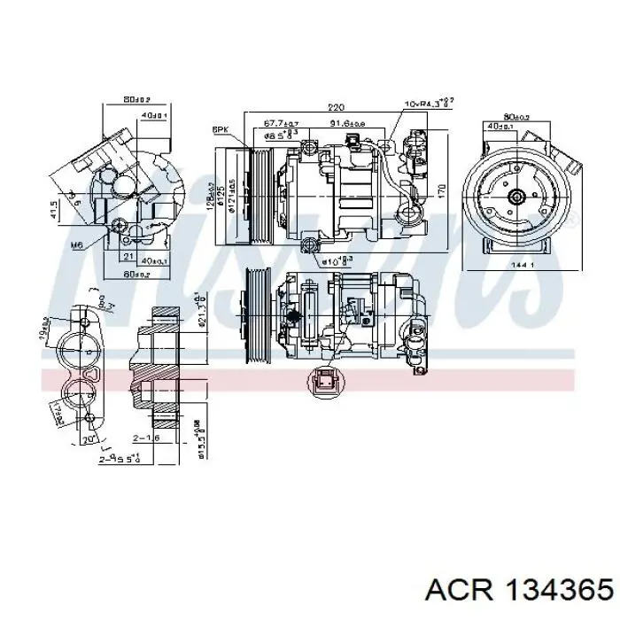 134365 ACR compresor de aire acondicionado