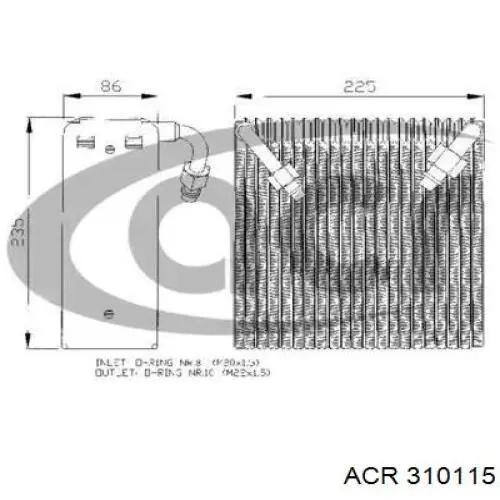 Evaporador, aire acondicionado Nissan Primera (P10)