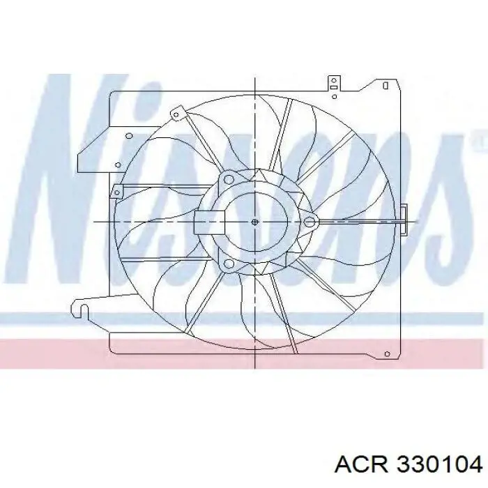 330104 ACR difusor de radiador, ventilador de refrigeración, condensador del aire acondicionado, completo con motor y rodete