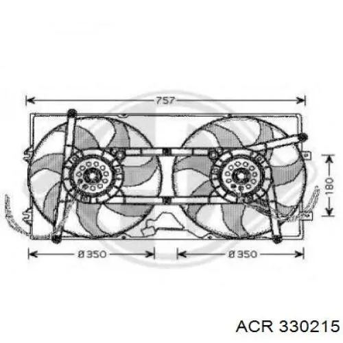 330215 ACR difusor de radiador, ventilador de refrigeración, condensador del aire acondicionado, completo con motor y rodete