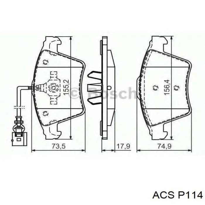 P114 ACS Brida del sistema de refrigeración (triple unión)
