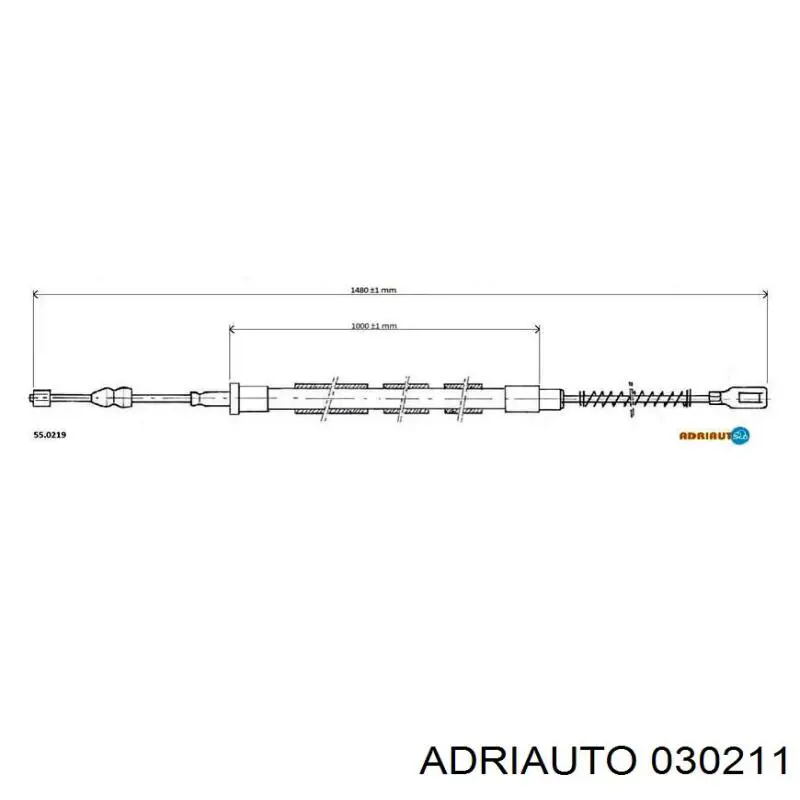030211 Adriauto Cable de freno de mano trasero derecho/izquierdo
