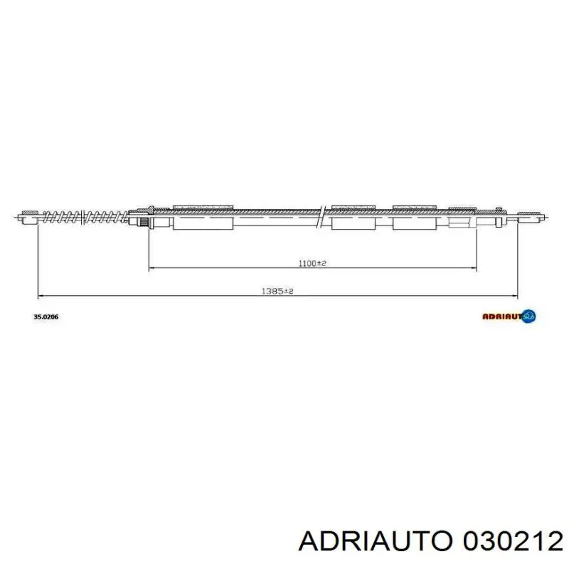 03.0212 Adriauto cable de freno de mano trasero derecho/izquierdo