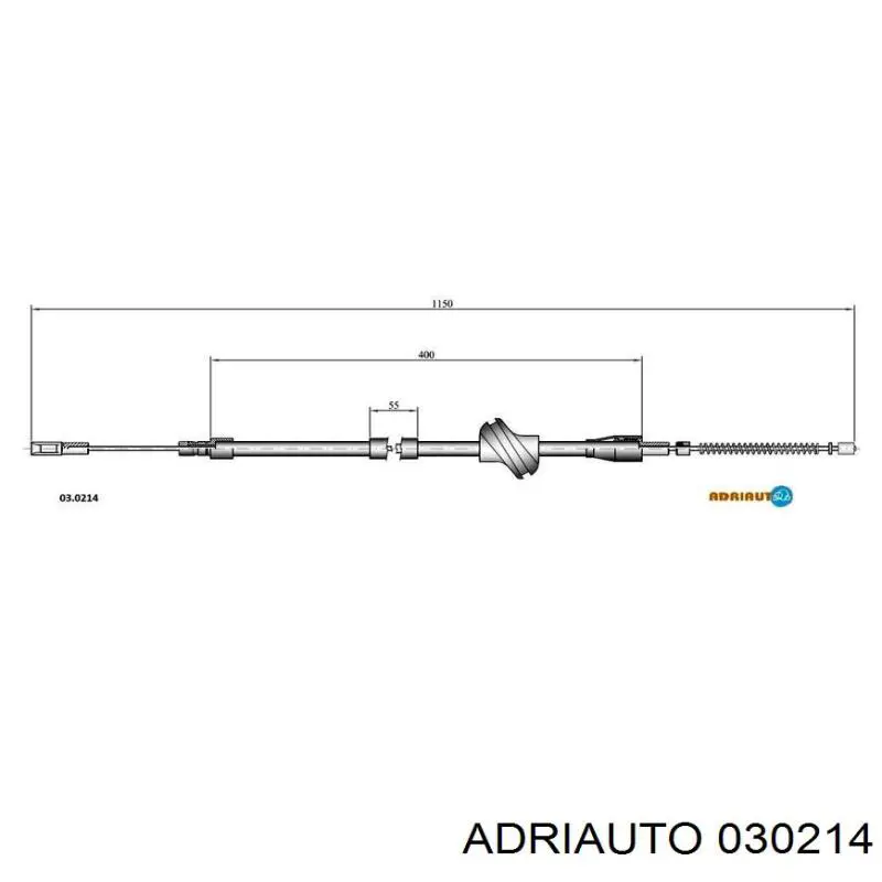 030214 Adriauto Cable de freno de mano trasero derecho