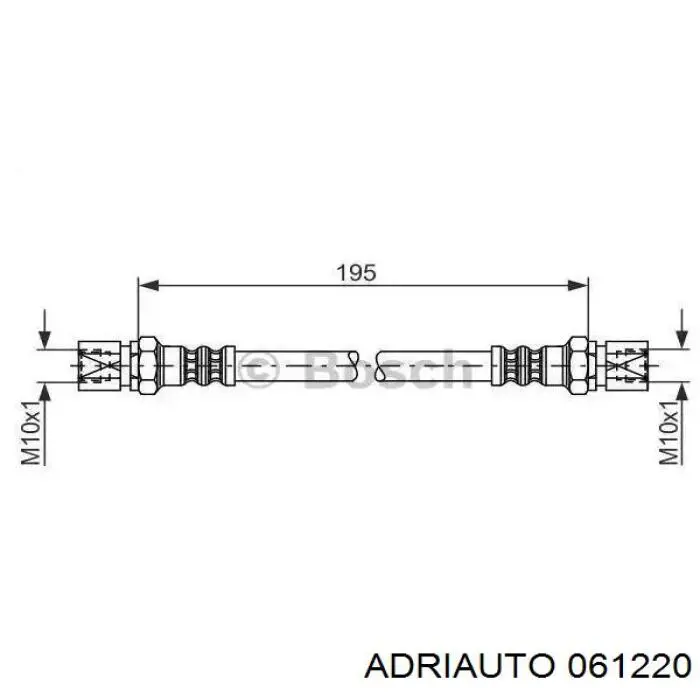 06.1220 Adriauto tubo flexible de frenos trasero derecho