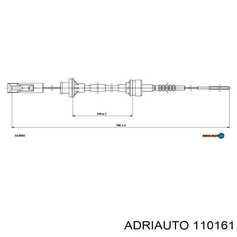 110161 Adriauto Cable de accionamiento del embrague
