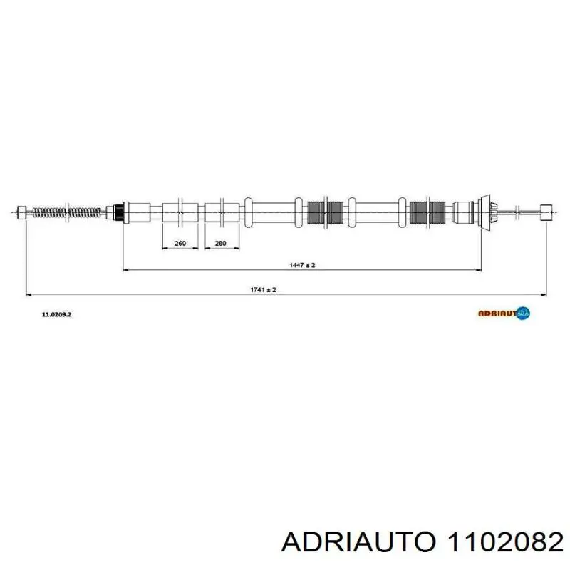 Cable de freno de mano trasero derecho Adriauto 1102082 precio, desde 22,49 EUR