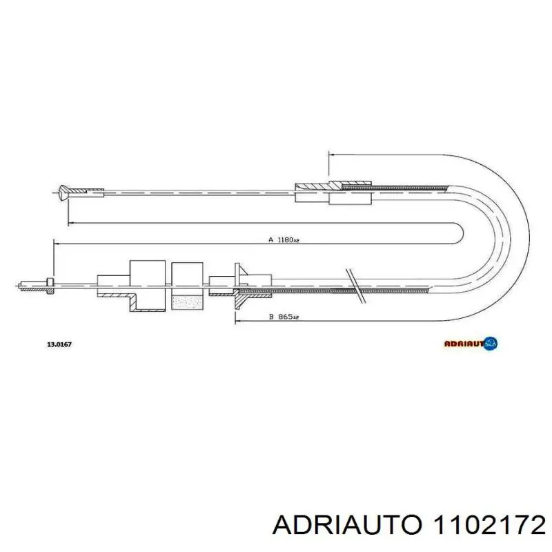 1102172 Adriauto cable de freno de mano delantero