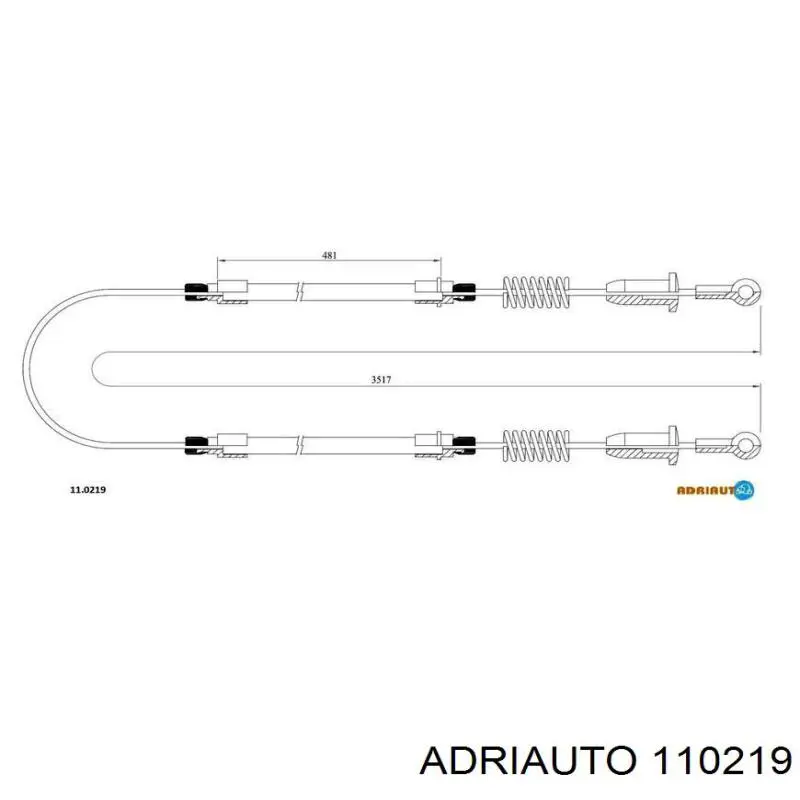 11.0219 Adriauto cable de freno de mano trasero derecho/izquierdo