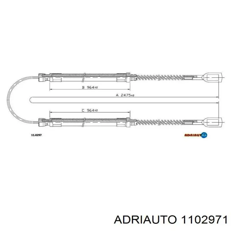 11.0297.1 Adriauto cable de freno de mano trasero derecho