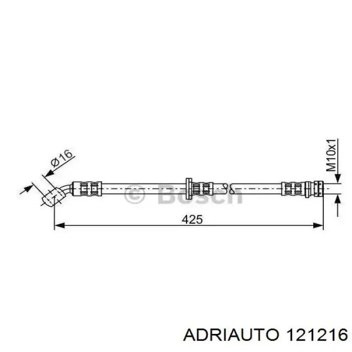 12.1216 Adriauto tubo flexible de frenos delantero derecho