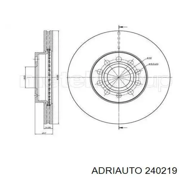 24.0219 Adriauto cable de freno de mano trasero izquierdo