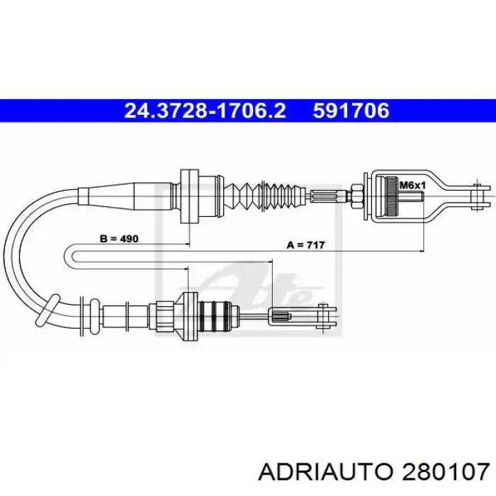 Cable de embrague Adriauto 280107 precio, desde 24,80 EUR